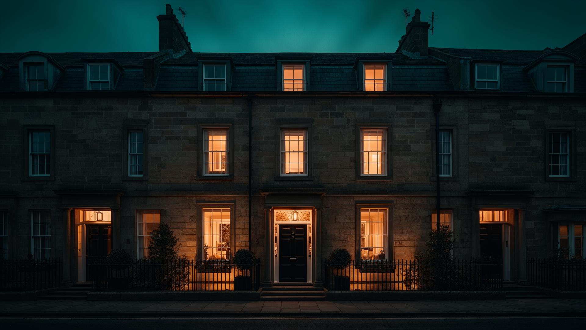 Refined Huddersfield townhouse at dusk